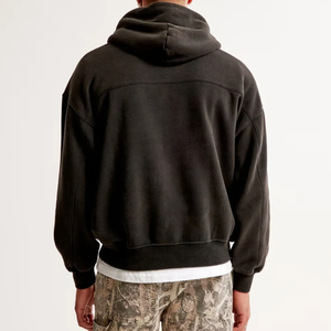 Venta al por mayor Chenille bordado sólido invierno sudaderas con capucha 100% algodón mezclado logotipo personalizado polar pulóver para hombres - Product Image 5