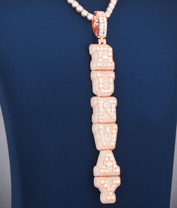 Handmade 925 Sterling <b>Silver</b> Link Chain Trendy Hip Hop Pendant Set 60tcw Lab Grown Diamond Iced Customize Popular Design - Product Image 2