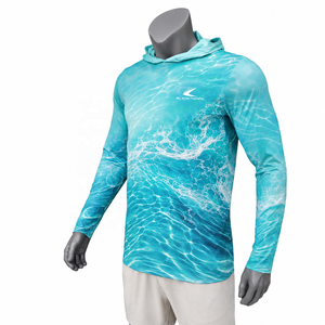 Camiseta de Pesca Personalizada al por Mayor para Hombre, Sublimada, de Manga Larga, Transpirable, de Spandex/Poliéster, con Protección Solar UPF 50, Anti-UV, OEM - Product Image 1