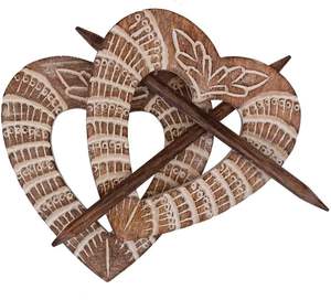 Porte-rideau en bois en forme de coeur rideau embrasse broche et bâton rideau retenue Clips ferme Style sculpté à la main décoratif - Product Image 6