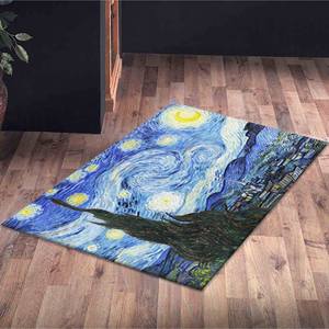 Starry Night Printed Rug, Famous <b>Van</b> Gogh Art Rug for Living Room,With Pile Soft Rug - Product Image 5
