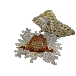 Colgante Unisex de Lujo VVS Moissanite de Venta Caliente, Diamantes Hechos a Mano Personalizados, Chapado en Oro, Estilo Hip-Hop, Creado en Laboratorio, Para Fiesta - Product Image 1