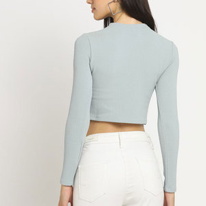 Top corto de manga larga con diseño elegante para mujer, ropa de calle, nuevo artículo de impresora, Top corto de venta directa de fábrica de Pakistán - Product Image 3