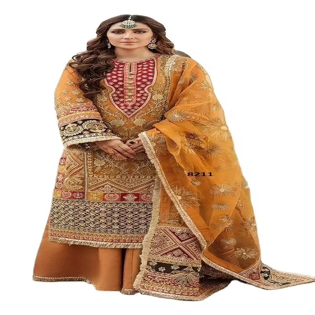 Nieuwe Exclusieve Design Feestkleding Georgette Indian En Pakistan Stijl Salwar Kameez Verkrijgbaar Tegen Groothandelsprijs