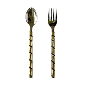 Ensemble de couverts en acier inoxydable de qualité supérieure Couverts portables pour ustensiles de cuisine Accessoires de table Idéal pour les repas et l'utilisation quotidienne - Product Image 1