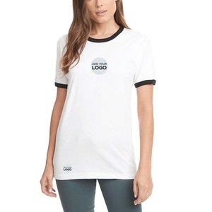 Ringer Tee Unisex Hombres Mujeres Cuello redondo Bloque de color Básico Verano Casual Camiseta de manga corta - Product Image 1