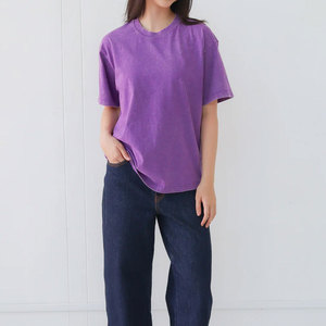 Suave transpirable comodidad elegante y relajado lavado ácido personalizado al por mayor de alta calidad transpirable camisetas para mujeres - Product Image 3