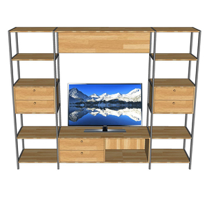 Soporte para TV KTV68093 con Estantería Integrada, Estilo Lujoso y Minimalista, Superficie de Madera de Pino y Estructura de Hierro para Mueble de TV - Product Image 5
