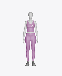 Ropa de gimnasia personalizada para mujer, conjunto de yoga sin costuras con logotipo, ropa deportiva de 2 piezas - Product Image 3