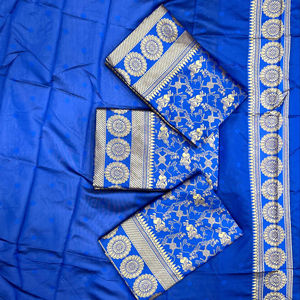 FashionHarbour Saree violet en soie Jacquard lourd de haute qualité avec bordure de tissage Jacquard doré pour la fête Style Bollywood - Product Image 1