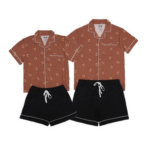 Ensemble de pyjama en bambou doux et respirant pour hommes femmes vêtements de nuit élastiques pour la maison pour les ensembles d'été - Product Image 1