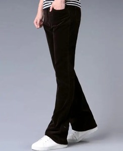 <b>Men's</b> <b>Corduroy</b> Flared Pants, Casual Boot Cut <b>Trouser</b>, <b>Classic</b> Slim Fit Straight Pants Casual Wear Pants - Product Image 3