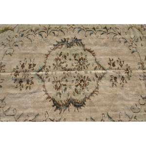 Alfombra Vintage, Alfombra Turca Grande de 5.2x8.2 pies, Alfombra de Lana a Cuadros Beige - Product Image 5