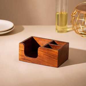 Premium Handmade <b>Wooden</b> Utensil Caddy with Customized Design Engraving Multi-Compartment Flatware Holder for Home Hotel Catering - Product Image 3