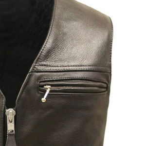 2024 nouveauté Biker cuir gilet meilleur Style vêtements de plein air marron vestes courtes avec Logo personnalisé par Power Hint - Product Image 5