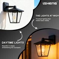 Lampe murale LED extérieure à piles en aluminium de style européen pour balcon, cour, jardin, IP44, E27, télécommande, détachable, pour maison