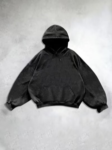 New Trending <b>Men's</b> Vintage <b>Black</b> <b>Hoodie</b> With Pink Tiger Print Back Design Acid Wash Oversized <b>Plain</b> Hoodies Sunfaded Wash - Product Image 2