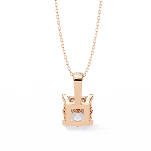 Collar con colgante de diamante de moissanita de corte cuadrado de princesa, regalo de compromiso, joyería para mujer en plata de ley - Product Image 4