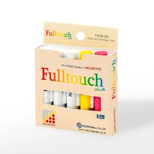 HAGOROMO Fulltouch 5 Colors Chalk 1 Box [72 Pcs /  Red,Yellow,Blue,Green,Orange]