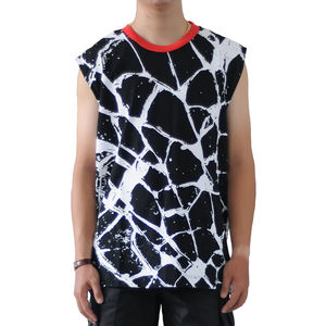 Débardeur personnalisé OEM pour hommes, chemise d'été sans manches en polyester, vêtements de sport respirants avec impression par sublimation, style décontracté - Product Image 1