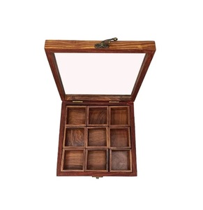 Caja de especias de madera decorativa Masala Dabba organizador contenedor de almacenamiento de especias Ideal para condimentos caja de especias de madera - Product Image 5