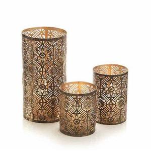 Design exclusif avec bougeoir en métal en maille noir et or fini taille personnalisée pour l'éclairage décoration de la maison déco de mariage - Product Image 1