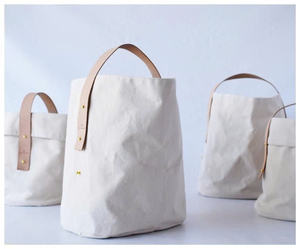 PANIER DE RANGEMENT EN TOILE AVEC POIGNÉE EN CUIR VENTE EN GROS DE HAUTE QUALITÉ - Product Image 2