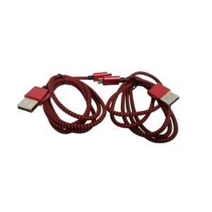Ensemble de câbles Micro USB en nylon tressé 1m+1m, charge rapide, ultra durable, conducteur en cuivre, emballage PVC, lot de 2 pour équipement électrique - Product Image 1