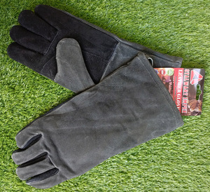 Gants de soudage en cuir de vachette fendu, longs, en cuir de vachette véritable, gants de sécurité, protection au travail, soudage industriel - Product Image 1