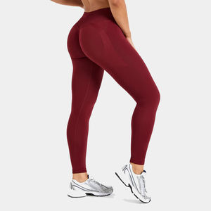 Servicio OEM, Mejor Precio, Leggings de Yoga Personalizados para Mujer, de Alta Calidad, Antibacterianos, Sin Costuras, con Logotipo en la Cintura, Profesionales, Color Marrón Sólido - Product Image 1