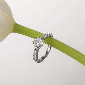 Jeulia <b>Celtic</b> Knot Floral Cluster Engagement <b>Ring</b> Sterling Silver 18K Plated Adjustable - Product Image 4