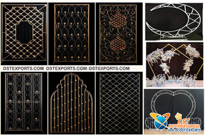 ฉากหลังงานแต่งงานทันสมัยหรูหรา โครงโลหะสีโรสโกลด์ สแตนเลส ปรับแต่งสีและขนาดได้ สำหรับงานเลี้ยงฉลองงานแต่งงาน - Product Image 3