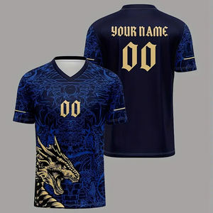 Camiseta de Fútbol Personalizada con Nombre y Número, Impresión Digital, 180g, Cuello en V, Transpirable, de Poliéster, por Inspire Apparel - Product Image 6