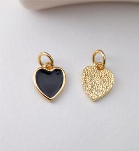 Colgante de moda Plata de Ley 925 Sin decoloración Gota Esmalte Colorido Corazón Encanto para DIY Fabricación de joyas Suministros - Product Image 1