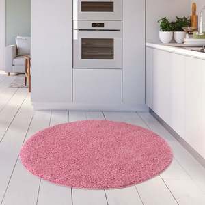 Ensemble de tapis Myshaggy en tissu uni rose, 60x110 cm - Product Image 3