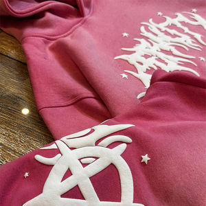 Conjunto Deportivo para Hombre, Nuevo Modelo 2025, de Alta Calidad, Algodón Terry, Estampado Puff, Casual, Transpirable, Corte Regular, Servicio OEM, Personalizado - Product Image 4