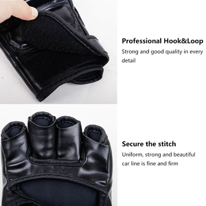 Gants de <span class=keywords><strong>combat</strong></span> MMA et <span class=keywords><strong>UFC</strong></span> de qualité supérieure, durables, en cuir, pour l'entraînement et la boxe, avec bandage de poignet pour le fitness et le grappling - Product Image 2