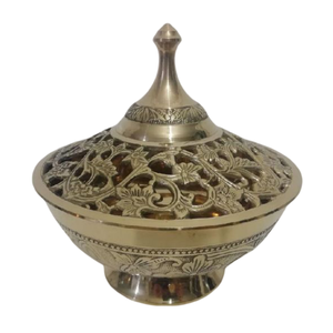 Ollas Khajoor Vintage de Latón de Alta Calidad con Grabado y Acabado Pulido para el Hogar y Restaurantes, Utensilios de Cocina, Olla para Dátiles Árabes - Product Image 1