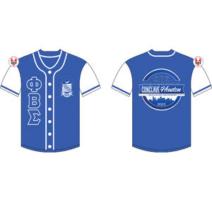 Maillot de baseball en maille sublimé avec broderie de la fraternité Phi Beta Sigma |   Chemise de baseball à rayures pour hommes brodée PBS Fraternity - Product Image 6