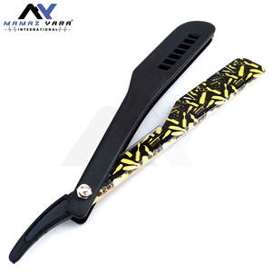 Navaja de Afeitar Profesional Desechable Plegable con Mango de Plástico Negro para Afeitar la Barba y la Garganta - Product Image 5