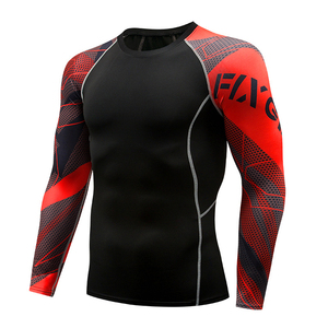 Precio barato Tops Rash Guard Camisas de compresión personalizadas para hombres Camisa de compresión de manga larga Rash Guard - Product Image 5