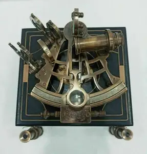 Vintage Brass Antique Sextant Nautical Brass Astrolabe Working Marine Vintage Box Gift Available At Wholesale Price