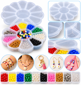 Boîte à bijoux en plastique en forme de fleur, 13 compartiments avec couvercle, pour le rangement et l'organisation des perles et des travaux manuels - Product Image 6
