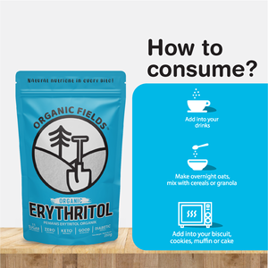 ORGANIC FIELDS 250g Eritritol 100% Puro Refinado Granulado, Apto para Diabéticos, Bajo en Carbohidratos, Keto, Edulcorante Orgánico - Product Image 5