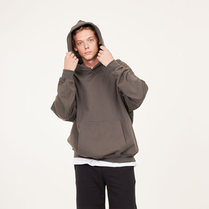 Coton de qualité supérieure Polyester classique surdimensionné col rond à capuche solide Streetwear Design manches courtes décontracté usage quotidien vêtements hiver - Product Image 1