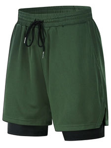 กางเกงขาสั้นชายหาดแบบ2 in 1แห้งเร็วสำหรับผู้ชายกางเกงขาสั้นแบบรัดกล้ามเนื้อสำหรับออกกำลังกายในยิม - Product Image 6