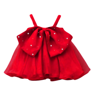 2024 nouvelle collection enfants fille fête porter mignon sangle style anniversaire enfant en bas âge nourrissons mignon été décontracté rouge robe - Product Image 4