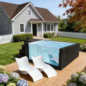 Piscine en FRP au sol - 10 mm d'épaisseur, résistante aux UV, design rectangulaire, installation facile, échelle de sécurité pour enfants et adultes - Product Image 6
