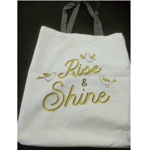 2023 mode personnalisé imprimé coton sac en gros promotionnel Calico toile Shopping fourre-tout avec motif de lettre - Product Image 6