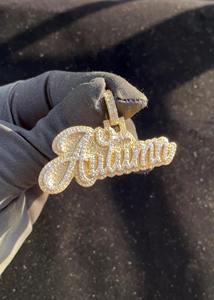 Collar con Colgante de Nombre Personalizado con Diamante Moissanite VVS con Certificado GRA, Chapado en Oro y Plata 925, Joyería a Bajo Precio - Product Image 2